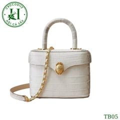 Túi nữ da bụng cá sấu bạch tạng bóng kính cao cấp TB05