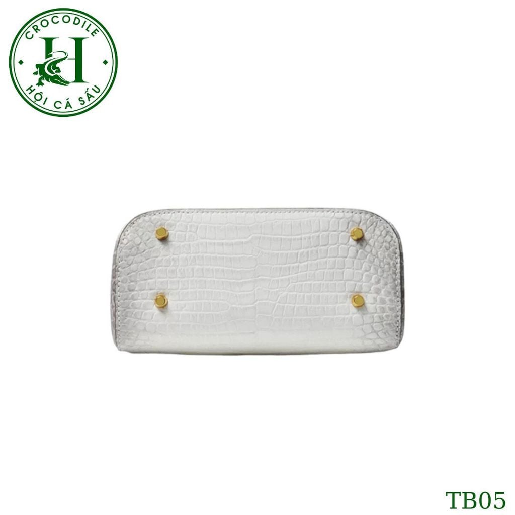 Túi nữ da bụng cá sấu bạch tạng bóng kính cao cấp TB05