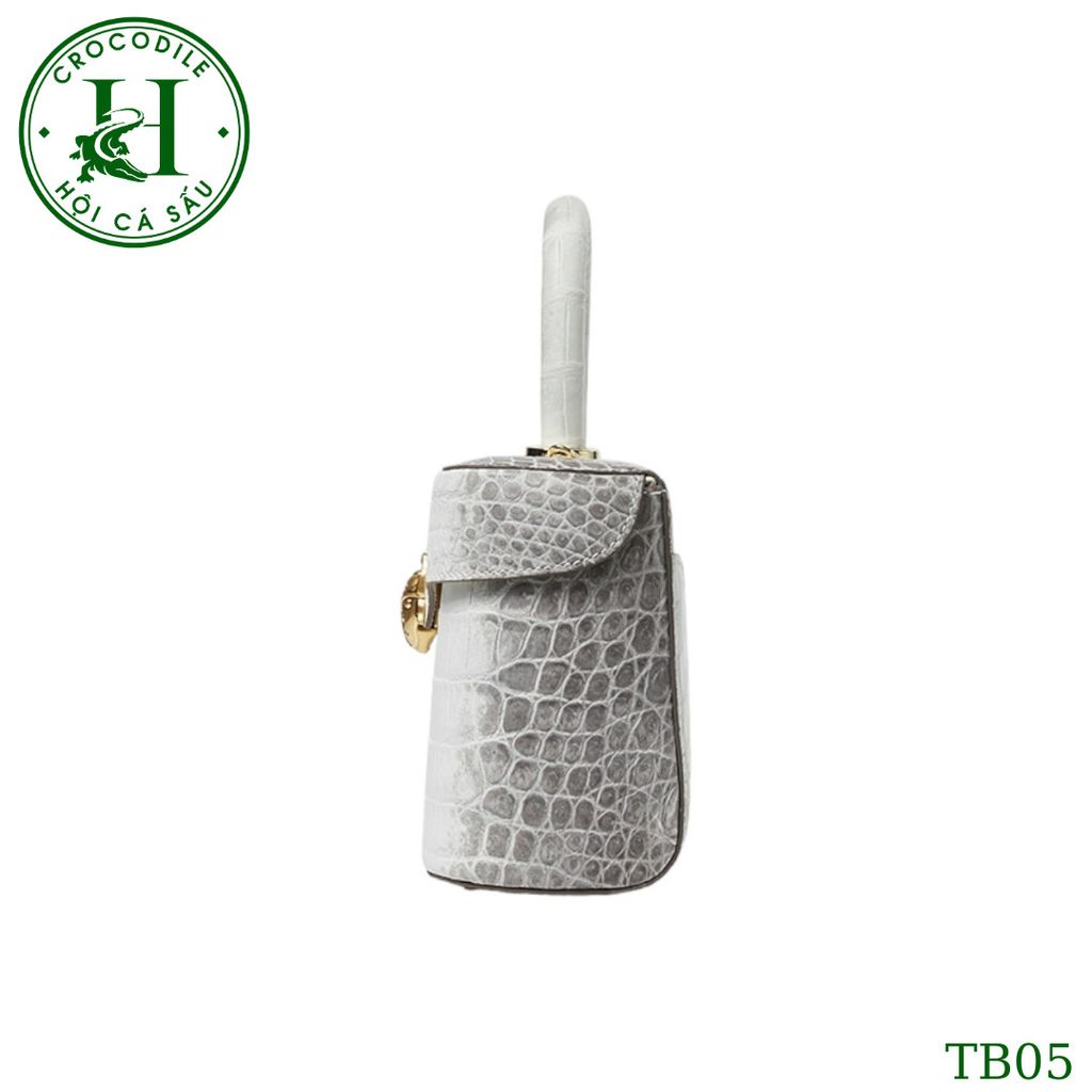 Túi nữ da bụng cá sấu bạch tạng bóng kính cao cấp TB05