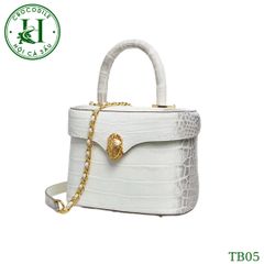 Túi nữ da bụng cá sấu bạch tạng bóng kính cao cấp TB05