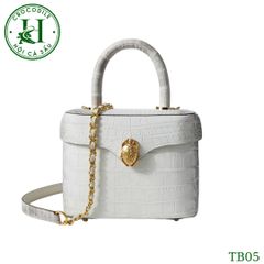 Túi nữ da bụng cá sấu bạch tạng bóng kính cao cấp TB05