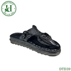 Dép quai kẹp đầu cá da cá sấu thủ công cao cấp, đế cao 3.5cm - DTD39