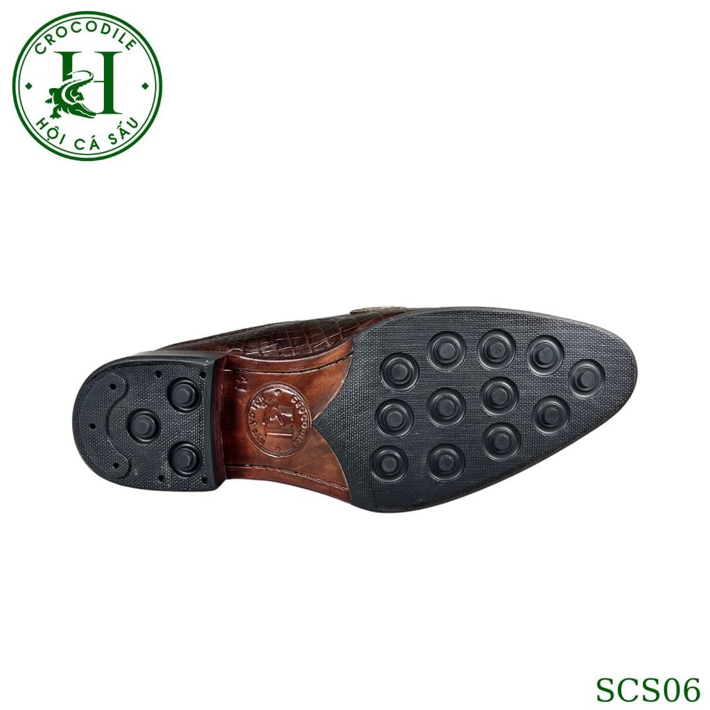 SCS06 – Giày sục hở gót da hông cá sấu thật 100%, thủ công tinh xảo, phong cách sang trọng mùa hè