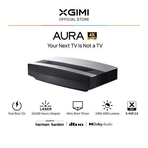 Máy chiếu Xgimi A2 (Xgimi Aura) – Máy chiếu siêu gần thông minh Laser 4K UHD, công nghệ DLP 3D, độ sáng cao 2.400 ansi