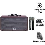 Loa Acnos CS391 Bluetooth 5.0, Công suất RMS 100W, Pin 76.8Wh, Kèm 2 Tay Mic