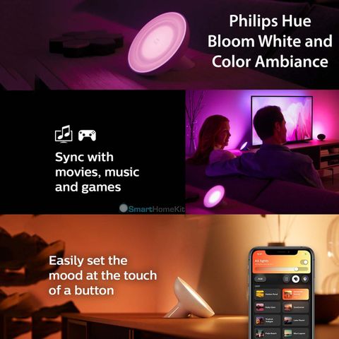 Đèn bàn Philips Hue Bloom White and Color Ambiance Bluetooth Version
