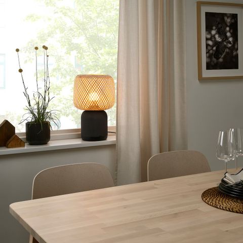 Sonos Ikea SYMFONISK speaker lamp, bamboo shade - loa đèn không dây