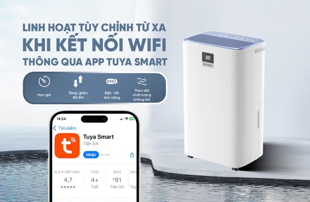 Máy hút ẩm Kosmen KM-30N lọc không khí