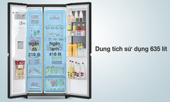 Tủ lạnh LG 635 lít Inverter Multi Door InstaView LSI63BLMA