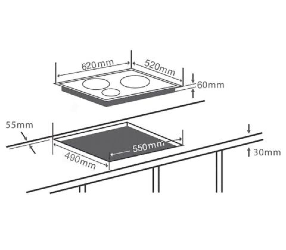 Bếp Từ Hồng Ngoại Chef's EH-MIX545N 3 Vùng Nấu