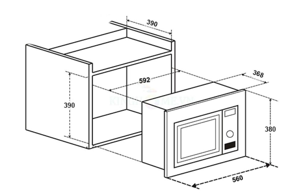 Lò Vi Sóng Chefs EH-MW801S Lắp Âm 25 Lít