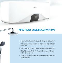 Bình tắm nước nóng Midea MWH20-25EHA2(VN)W 20 Lít
