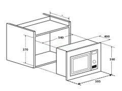 Lò Vi Sóng Chefs EH-MW801B 25 Lít Có Nướng