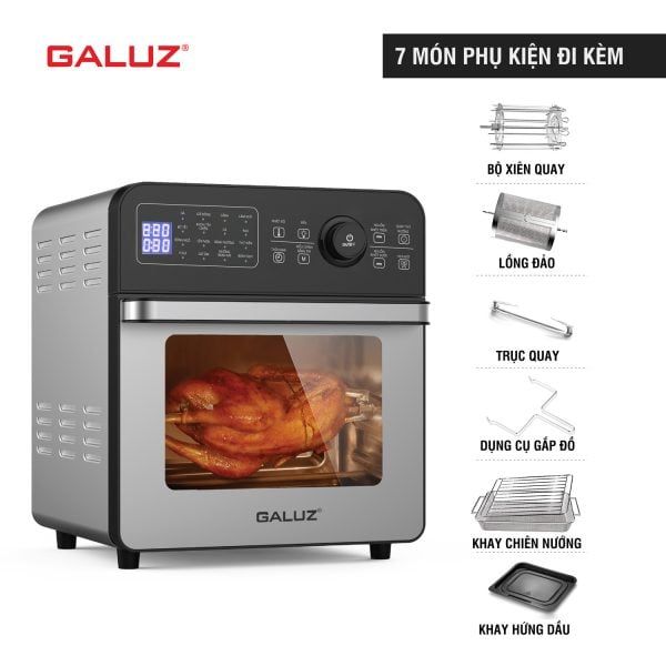 Nồi Chiên Không Dầu 15L Inox 1800w Galuz GLA-1518