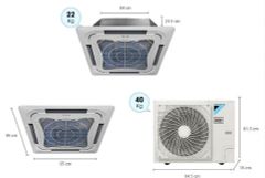 Điều hòa Daikin SkyAir FCC125AV1V/RC125AGY1V Cassette Âm trần 8 hướng thổi - Không Inverter - Điều khiển không dây BC50FV - gas R32 - một chiều lạnh