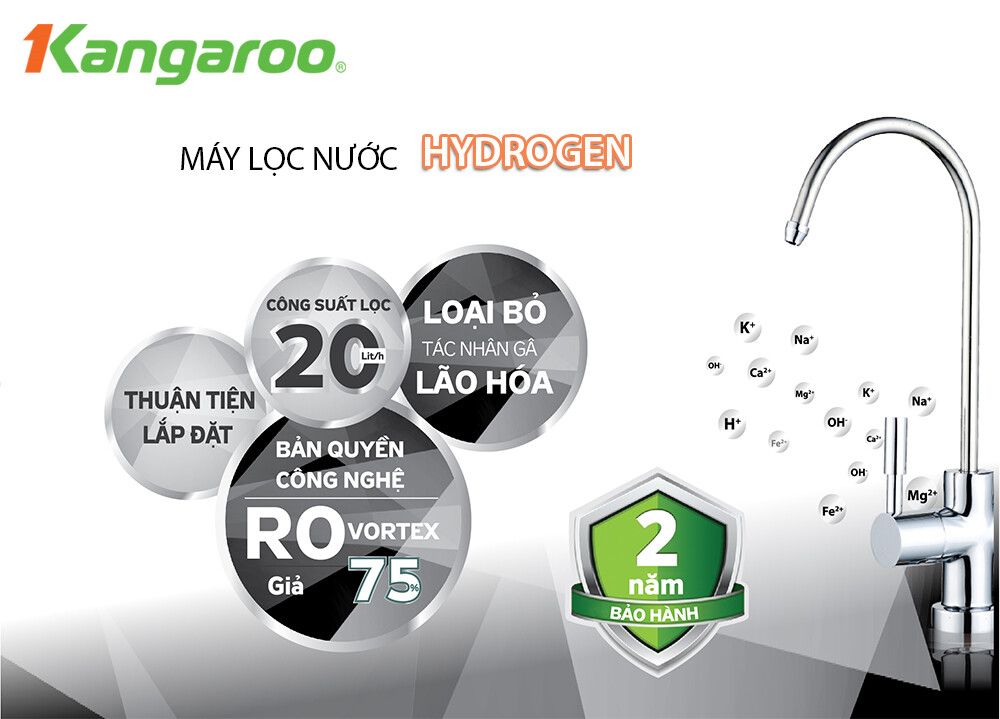 Máy Lọc Nước Kangaroo 10 Cấp Hydrogen RO KG100HG