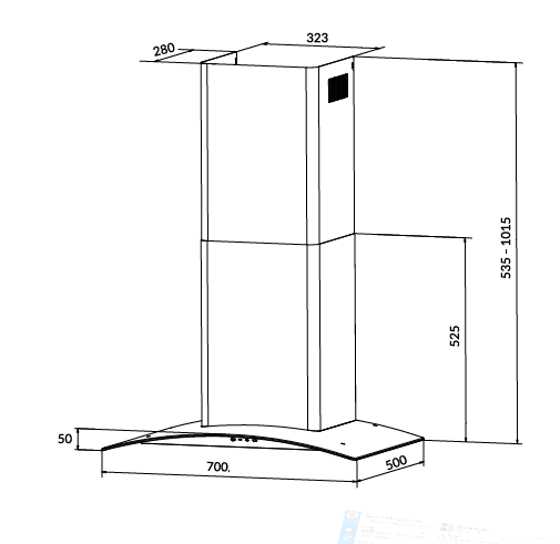 Máy hút mùi EUROSUN EH-70K32 ngang 70cm gắn tường