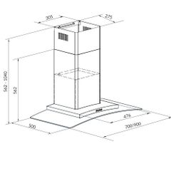 Máy hút mùi Eurosun EH-70AF81S áp tường 3 tốc độ