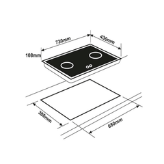Bếp gas âm Eurosun EU-GA281 mặt kính cường lực chịu nhiệt dày 8mm vát 4 cạnh mâm chia lửa bằng đồng Italy Design