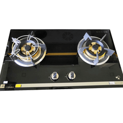 Bếp gas âm Eurosun EU-GA205S mặt kính cường lực chịu nhiệt dày 8mm vát cạnh mâm chia lửa bằng đồng 100% Italy Design