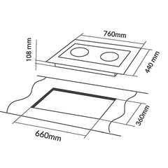 Bếp gas âm Eurosun EU-GA205S mặt kính cường lực chịu nhiệt dày 8mm vát cạnh mâm chia lửa bằng đồng 100% Italy Design