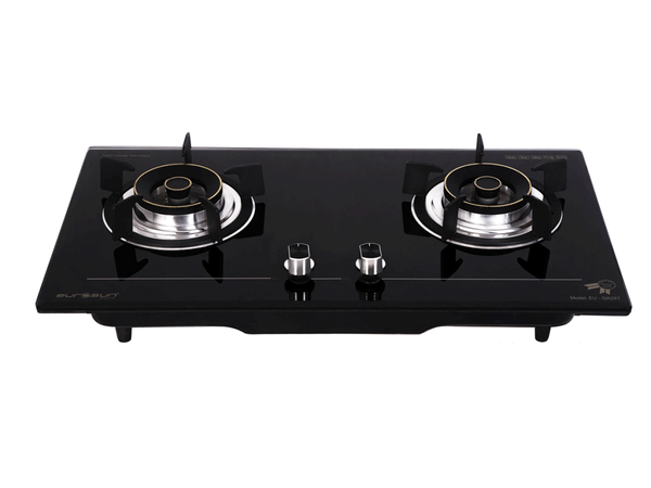 Bếp gas âm Eurosun EU-GA287 mặt kính cường lực chịu nhiệt dày 8mm vát cạnh mâm chia lửa bằng đồng 100% Italy