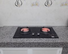 Bếp gas âm hồng ngoại Eurosun EU-GN08 mặt kính cường lực chịu nhiệt dày 8mm vát cạnh kiềng gang siêu bền chống trượt