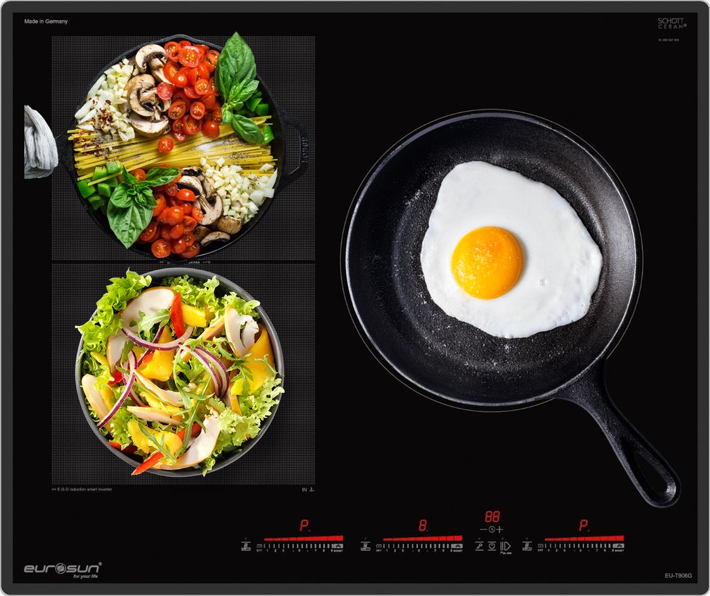 Bếp từ Eurosun EU-T906G 3 vùng nấu Inverter kính Schott Ceran