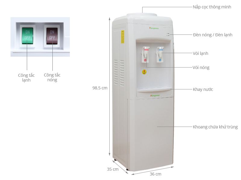 Cây nước nóng lạnh Kangaroo KG34C