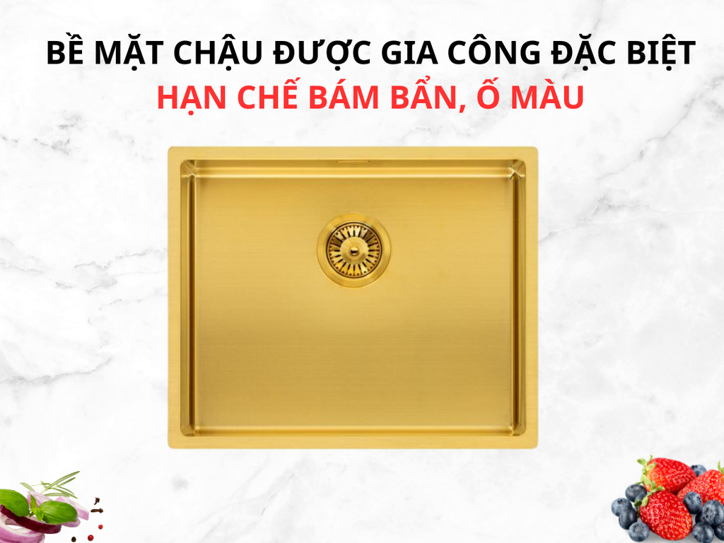 Chậu rửa đá Reginox R30745 inox 304 mạ PVD