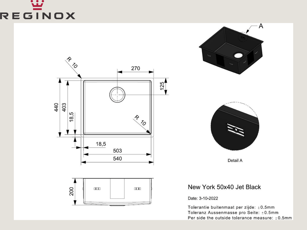 Chậu rửa Reginox R34262 inox 304