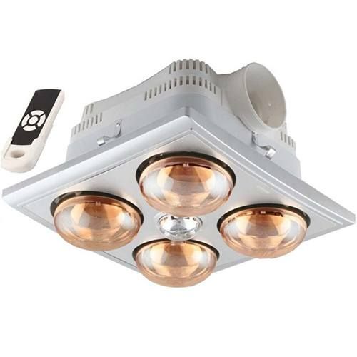 Đèn sưởi nhà tắm Heizen 4 bóng âm trần HE4BR - Có điều khiển từ xa