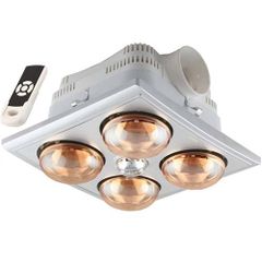 Đèn sưởi nhà tắm Heizen 4 bóng âm trần HE4BR - Có điều khiển từ xa