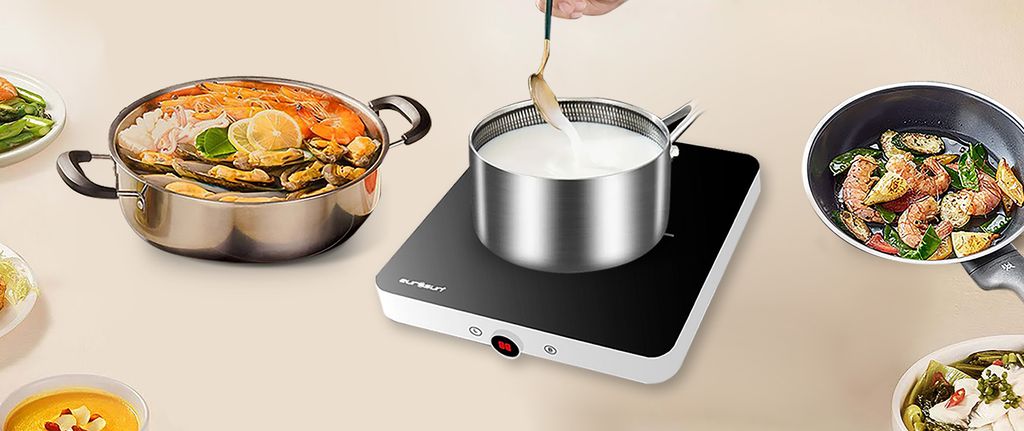 Bếp từ EU-T197 1 vùng nấu điều khiển thông minh kính Ceramic