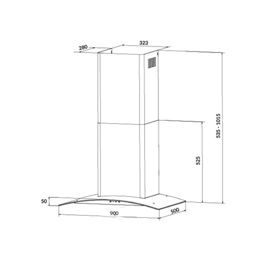 Máy hút mùi Eurosun EH-90K25 Máy hút mùi tum kính