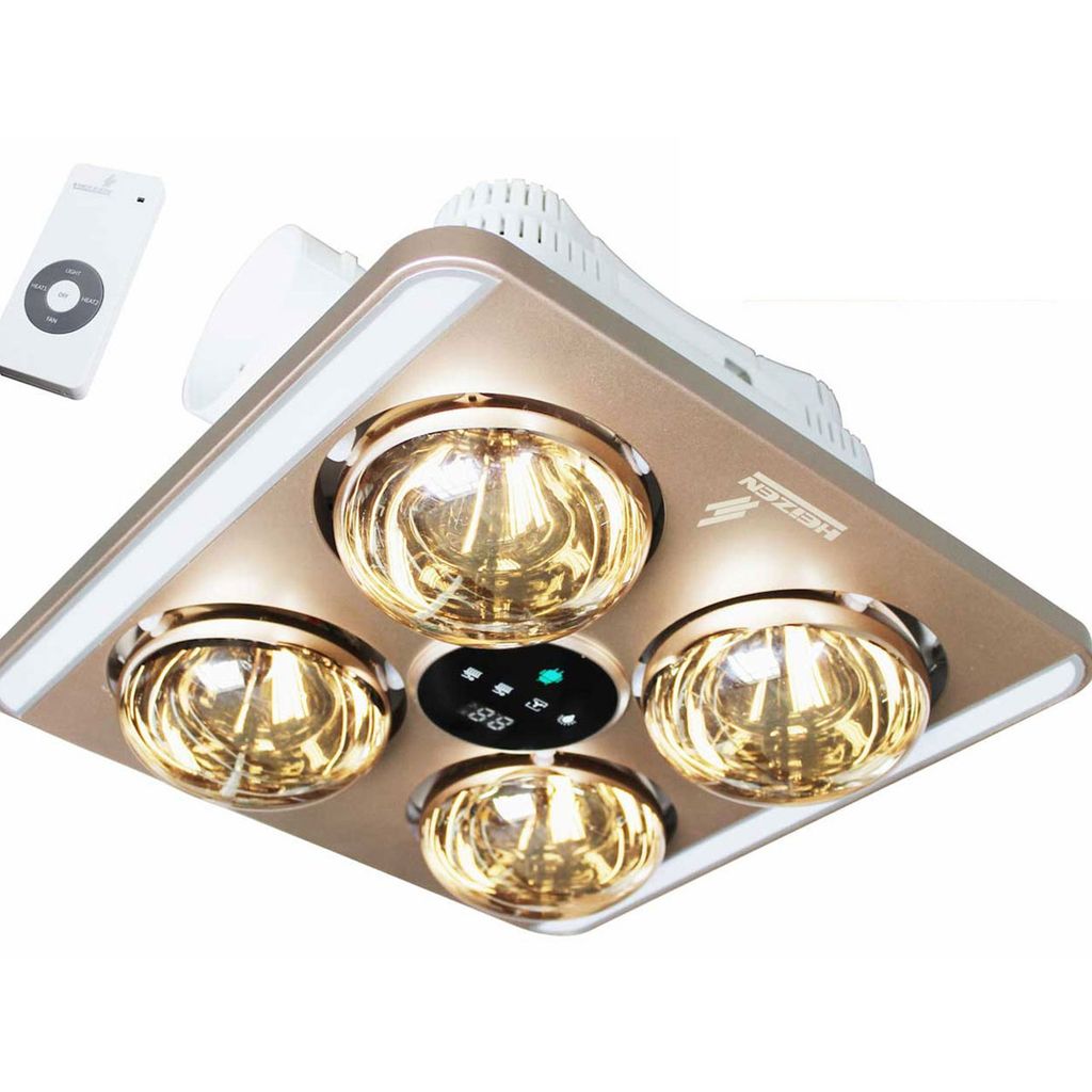 Đèn sưởi nhà tắm Heizen HE-9 4 bóng âm trần LED điều khiển từ xa
