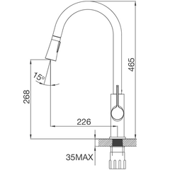 Vòi chậu Malloca K012C đồng mạ Crom quay 360 độ