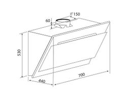 Máy Hút Mùi Kaff KF-AT70LH Kính Vát Phẳng Tự Động