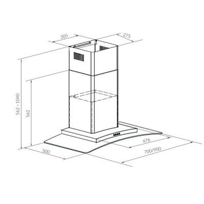 Máy Hút Mùi Eurosun EH-90AF81S Interver Cảm Ứng Kỹ Thuật Số 3 Tốc Độ Inox Cao Cấp