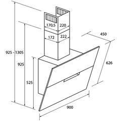 Máy hút mùi Spelier SP-728A áp tường hiệu suất hút tối đa 1023m3/h màng lọc hợp kim nhôm 5 lớp màn hình LCD cảm ứng