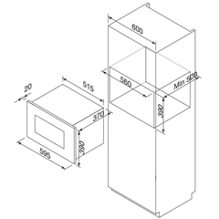 Lò vi sóng Malloca MW-927S âm tủ 5 công suất 27 lít