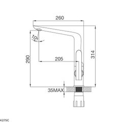 Vòi chậu Malloca K275C đồng mạ Crom quay 360 độ