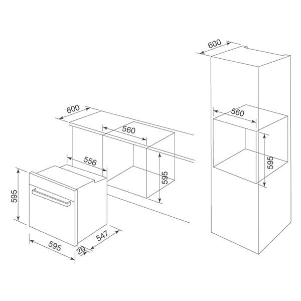 Lò nướng Malloca MOV-726MC âm tủ 6 chương trình 66 lít
