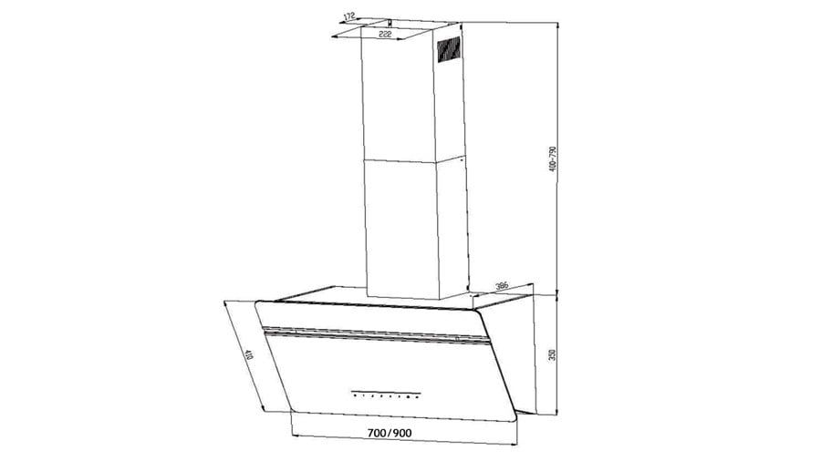 Máy hút mùi Eurosun EH-90CN73 gắn tường 5 tốc độ