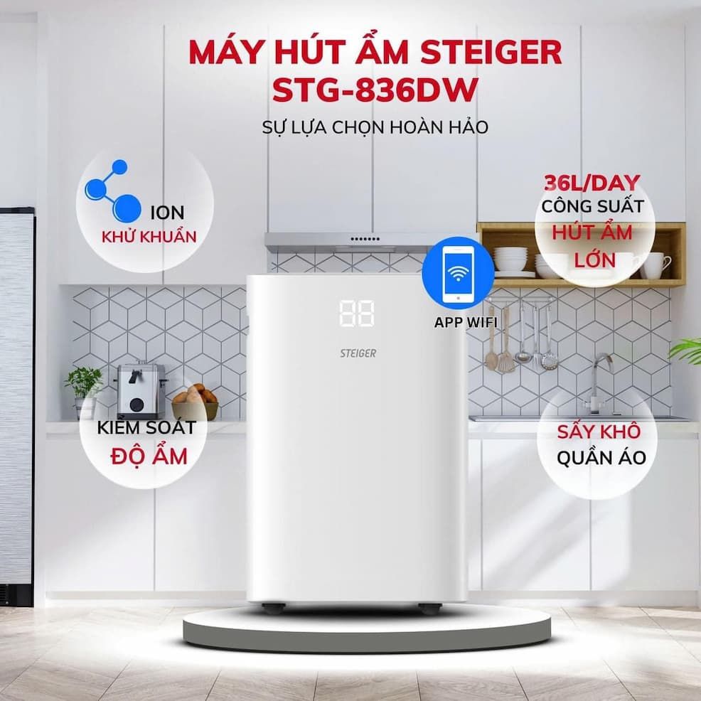 Máy hút ẩm Steiger STG-836DW 5 lít