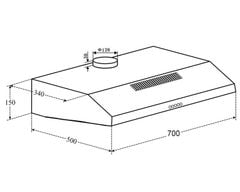 Máy hút mùi Eurosun EH-70CF19B cổ điển 3 tốc độ
