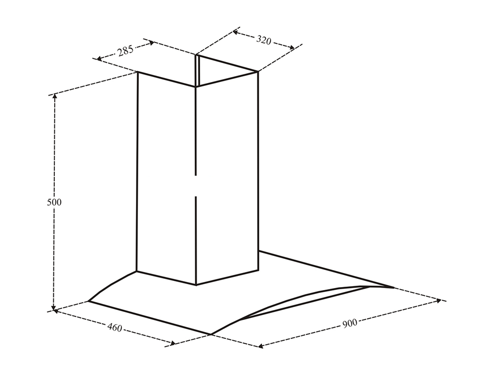 Máy hút mùi Eurosun EH-90K06 ống tum kính 3 tốc độ