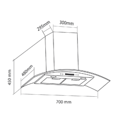 Máy hút mùi Eurosun EH-70K15E tum kính 3 tốc độ