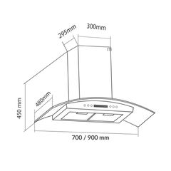 Máy hút mùi Eurosun EH-90K26S tum kính 3 tốc độ