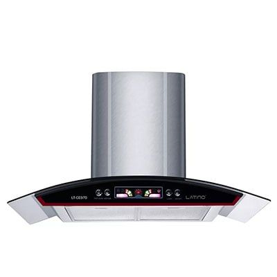 Máy hút mùi Sunhouse MAMA MMB6707-70 kính chịu nhiệt cong trắng inox 2 công suất